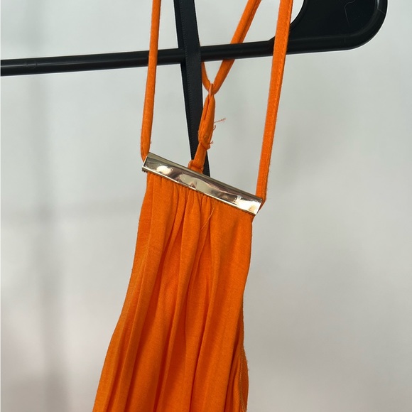 Orange wrap Dress - BEBE- size small - Picture 6 of 7